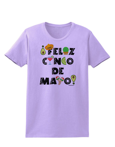 Feliz Cinco de Mayo - Fiesta Icons Womens T-Shirt by TooLoud-Womens T-Shirt-TooLoud-Lavender-X-Small-Davson Sales