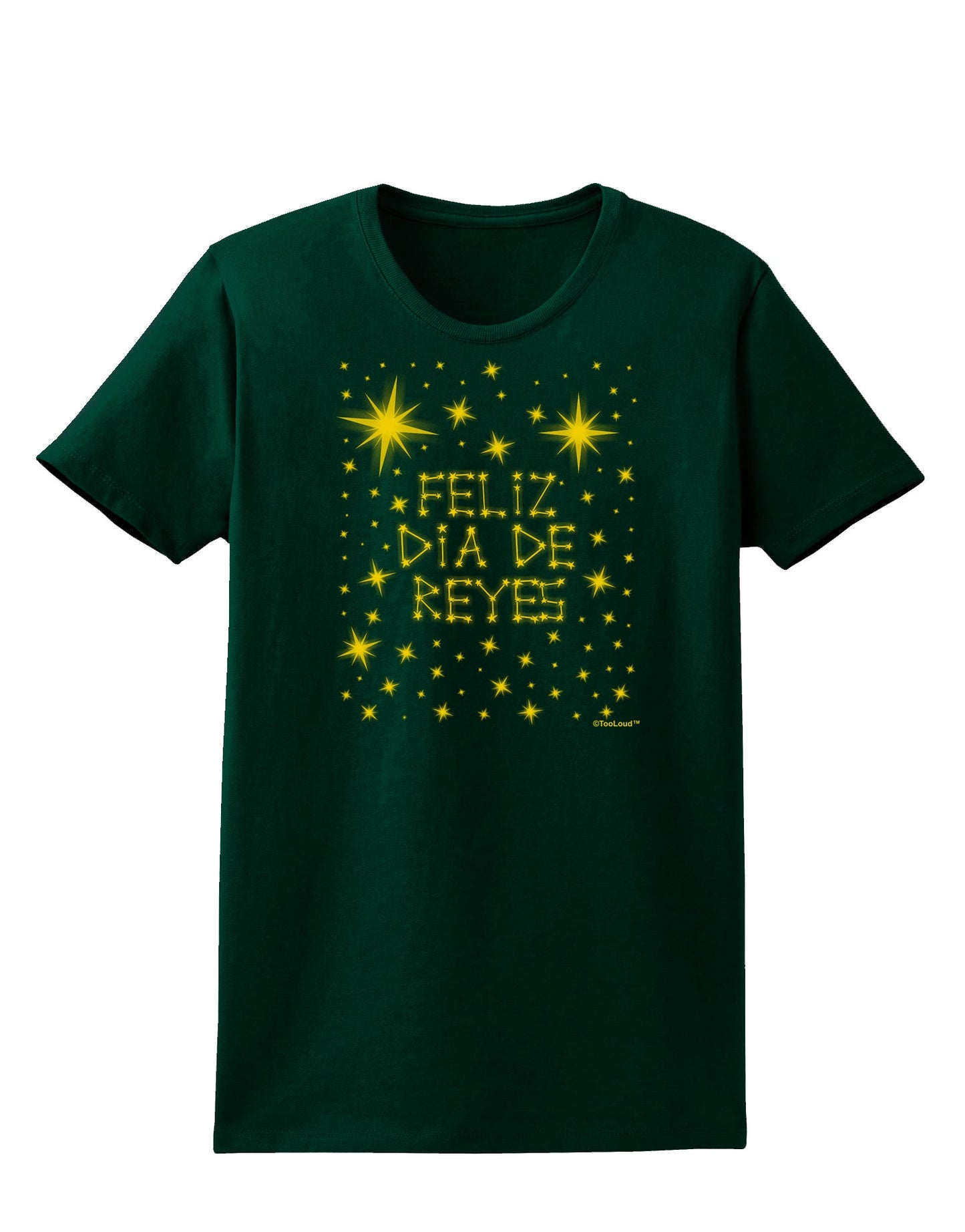 Feliz Dia de Reyes - Estrellas Brillantes Womens Dark T-Shirt by TooLoud-Womens T-Shirt-TooLoud-Forest-Green-Small-Davson Sales