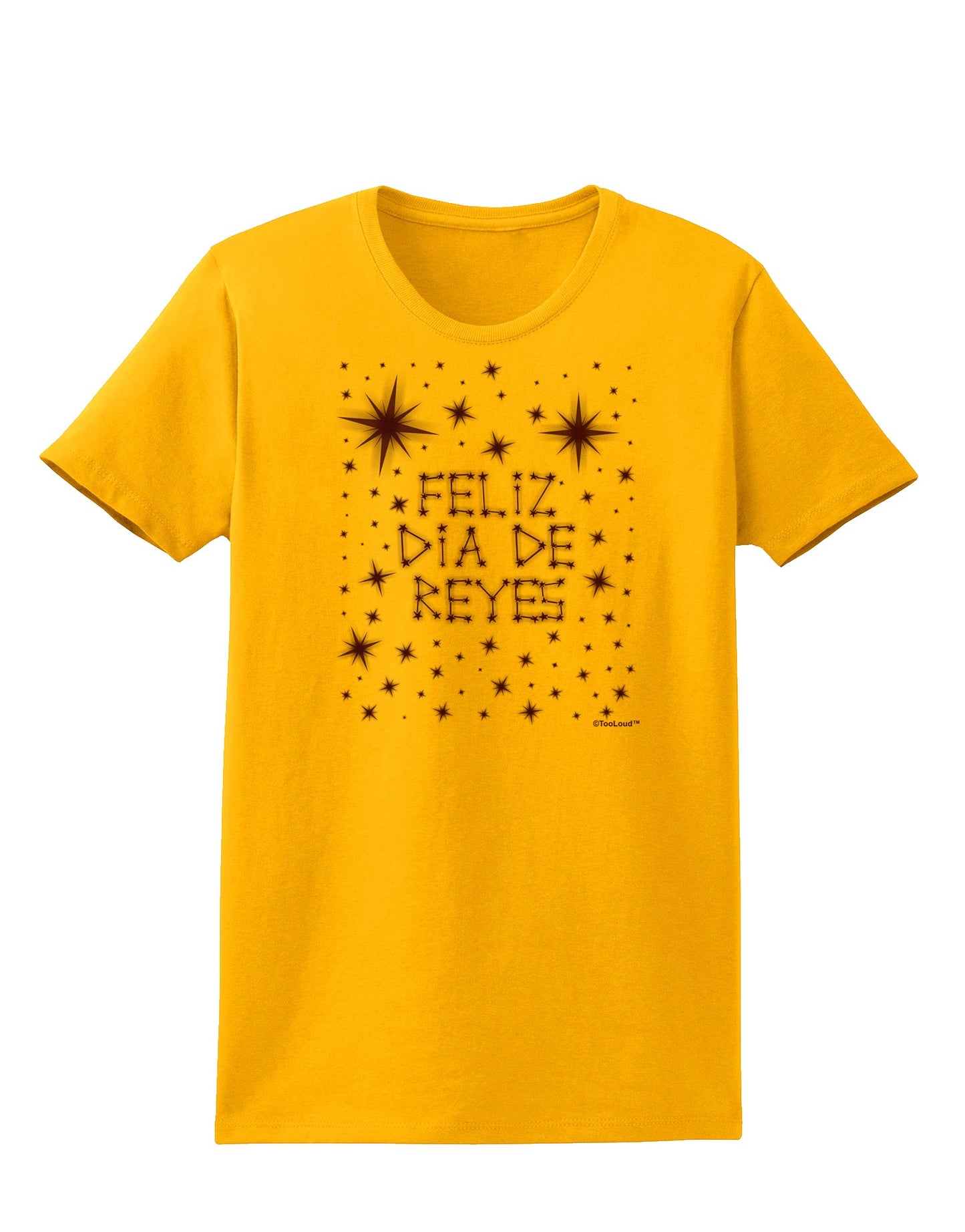 Feliz Dia de Reyes - Estrellas Brillantes Womens T-Shirt by TooLoud-Womens T-Shirt-TooLoud-Gold-X-Small-Davson Sales