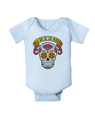 Feliz Dia de los Muertos Calavera Baby Romper Bodysuit-Baby Romper-TooLoud-Light-Blue-06-Months-Davson Sales