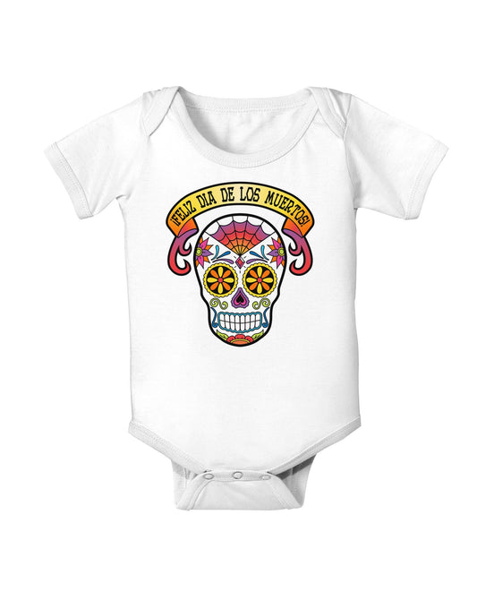 Feliz Dia de los Muertos Calavera Baby Romper Bodysuit-Baby Romper-TooLoud-White-06-Months-Davson Sales