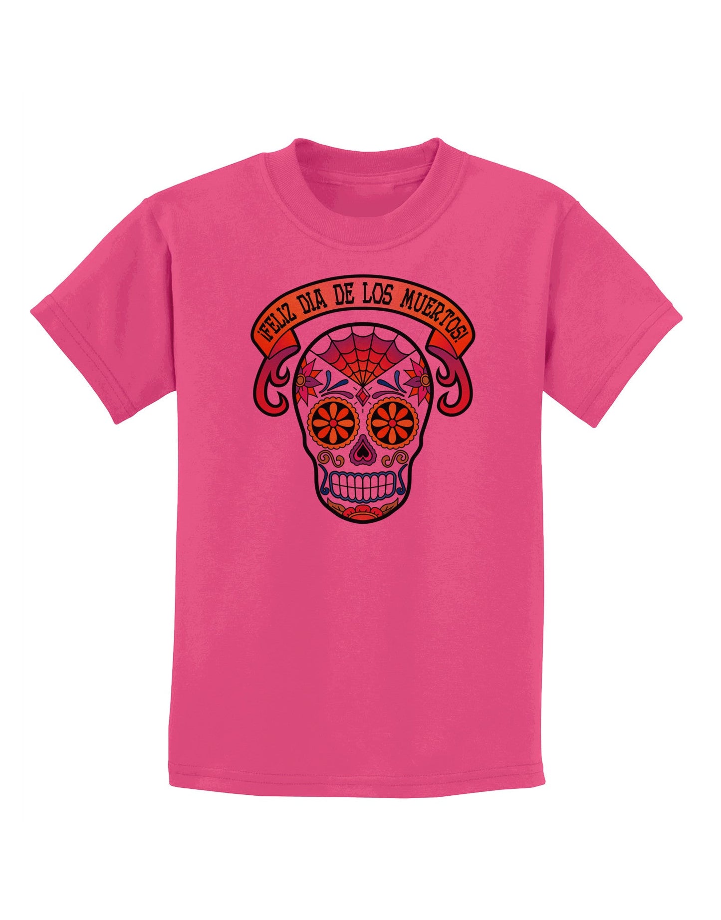 Feliz Dia de los Muertos Calavera Childrens T-Shirt-Childrens T-Shirt-TooLoud-Sangria-X-Small-Davson Sales
