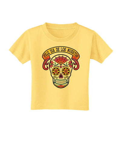 Feliz Dia de los Muertos Calavera Toddler T-Shirt-Toddler T-Shirt-TooLoud-Daffodil-Yellow-2T-Davson Sales