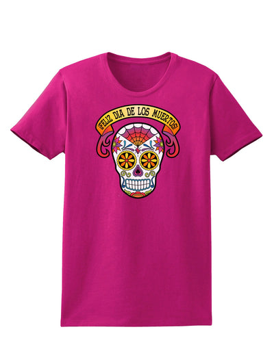 Feliz Dia de los Muertos Calavera Womens Dark T-Shirt-TooLoud-Hot-Pink-Small-Davson Sales