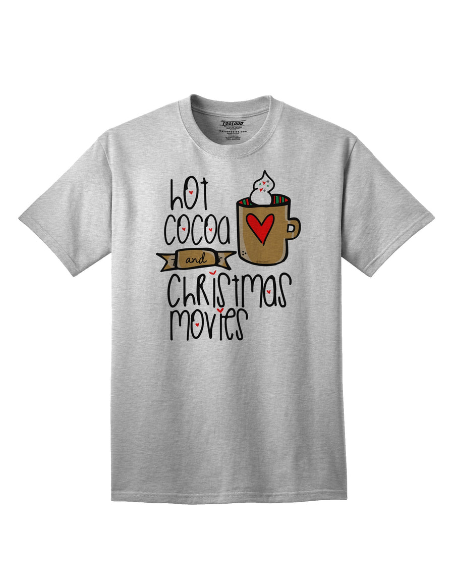 Festive Adult T-Shirt for Enjoying Hot Cocoa and Christmas Movies-Mens T-shirts-TooLoud-White-Small-Davson Sales