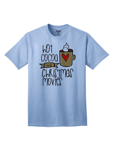 Festive Adult T-Shirt for Enjoying Hot Cocoa and Christmas Movies-Mens T-shirts-TooLoud-Light-Blue-Small-Davson Sales