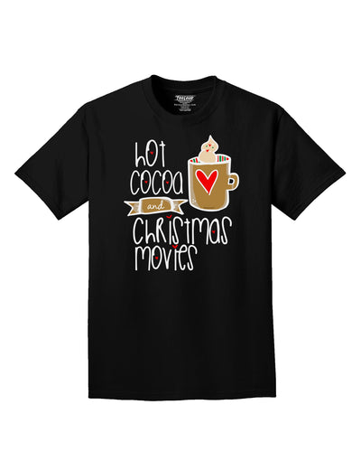 Festive Adult T-Shirt for Enjoying Hot Cocoa and Christmas Movies-Mens T-shirts-TooLoud-Black-Small-Davson Sales