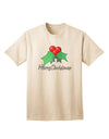 Festive Adult T-Shirt with Holly Merry Christmas Text-Mens T-shirts-TooLoud-Natural-Small-Davson Sales