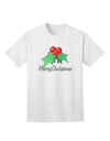 Festive Adult T-Shirt with Holly Merry Christmas Text-Mens T-shirts-TooLoud-White-Small-Davson Sales