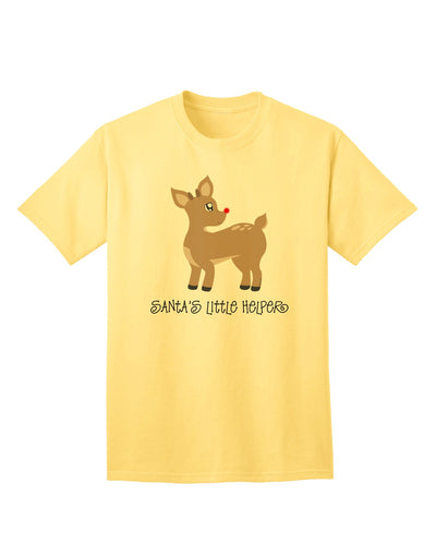 Festive Christmas Adult T-Shirt featuring Santa's Little Helper Cute Rudolph by TooLoud-Mens T-shirts-TooLoud-Yellow-Small-Davson Sales