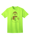 Festive Christmas Adult T-Shirt featuring a Charming Snowman Design - Exclusively from TooLoud-Mens T-shirts-TooLoud-Neon-Green-Small-Davson Sales