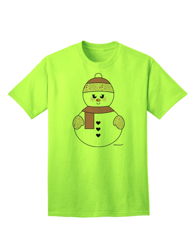 Festive Christmas Adult T-Shirt featuring a Charming Snowman Design - Exclusively from TooLoud-Mens T-shirts-TooLoud-Neon-Green-Small-Davson Sales