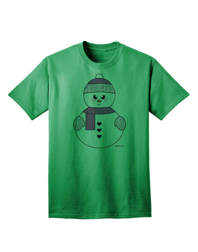 Festive Christmas Adult T-Shirt featuring a Charming Snowman Design - Exclusively from TooLoud-Mens T-shirts-TooLoud-Kelly-Green-Small-Davson Sales