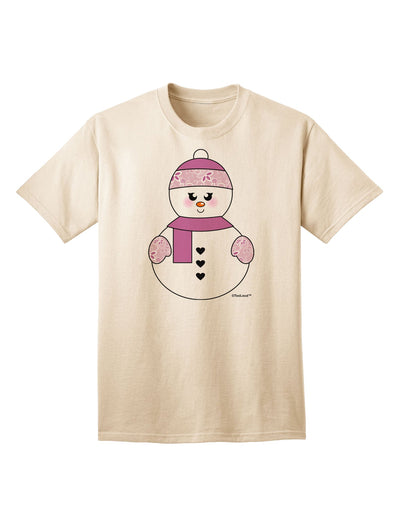 Festive Christmas Adult T-Shirt featuring a Charming Snowman Design - Exclusively from TooLoud-Mens T-shirts-TooLoud-Natural-Small-Davson Sales