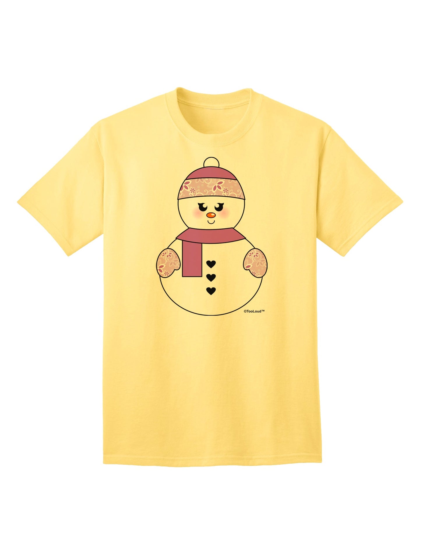 Festive Christmas Adult T-Shirt featuring a Charming Snowman Design - Exclusively from TooLoud-Mens T-shirts-TooLoud-Yellow-Small-Davson Sales