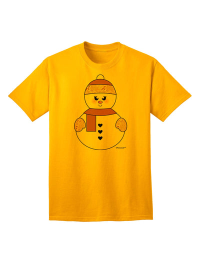 Festive Christmas Adult T-Shirt featuring a Charming Snowman Design - Exclusively from TooLoud-Mens T-shirts-TooLoud-Gold-Small-Davson Sales