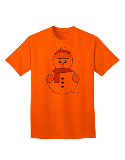 Festive Christmas Adult T-Shirt featuring a Charming Snowman Design - Exclusively from TooLoud-Mens T-shirts-TooLoud-Orange-Small-Davson Sales
