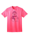 Festive Christmas Adult T-Shirt featuring a Charming Snowman Design - Exclusively from TooLoud-Mens T-shirts-TooLoud-Neon-Pink-Small-Davson Sales