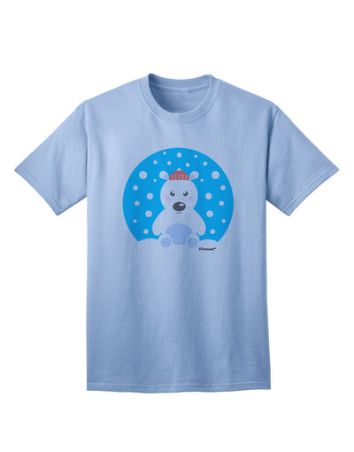 Festive Christmas Adult T-Shirt featuring an Adorable Polar Bear by TooLoud-Mens T-shirts-TooLoud-Light-Blue-Small-Davson Sales