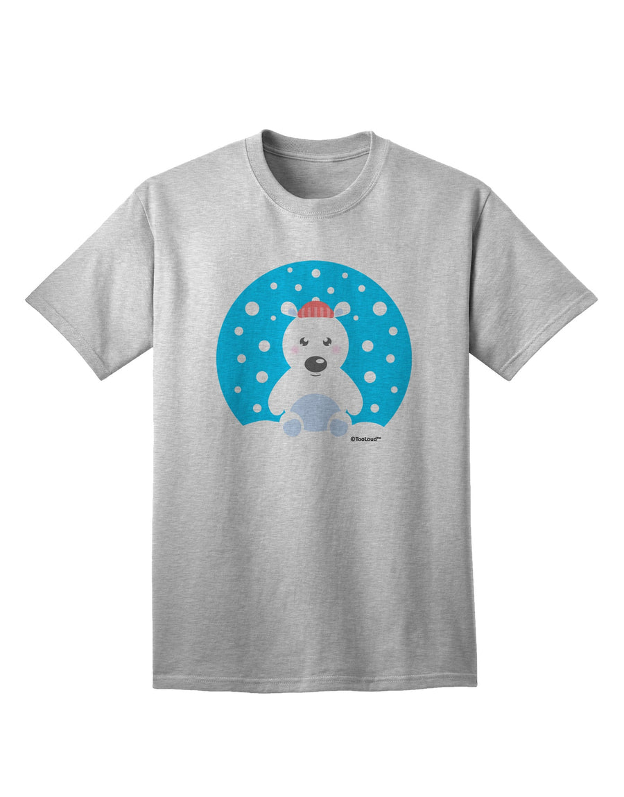Festive Christmas Adult T-Shirt featuring an Adorable Polar Bear by TooLoud-Mens T-shirts-TooLoud-White-Small-Davson Sales