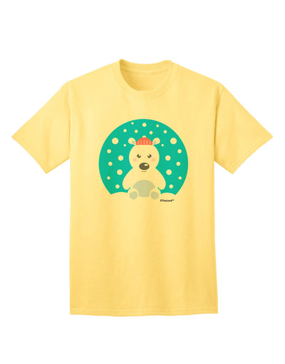 Festive Christmas Adult T-Shirt featuring an Adorable Polar Bear by TooLoud-Mens T-shirts-TooLoud-Yellow-Small-Davson Sales