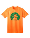 Festive Christmas Adult T-Shirt featuring an Adorable Polar Bear by TooLoud-Mens T-shirts-TooLoud-Neon-Orange-Small-Davson Sales