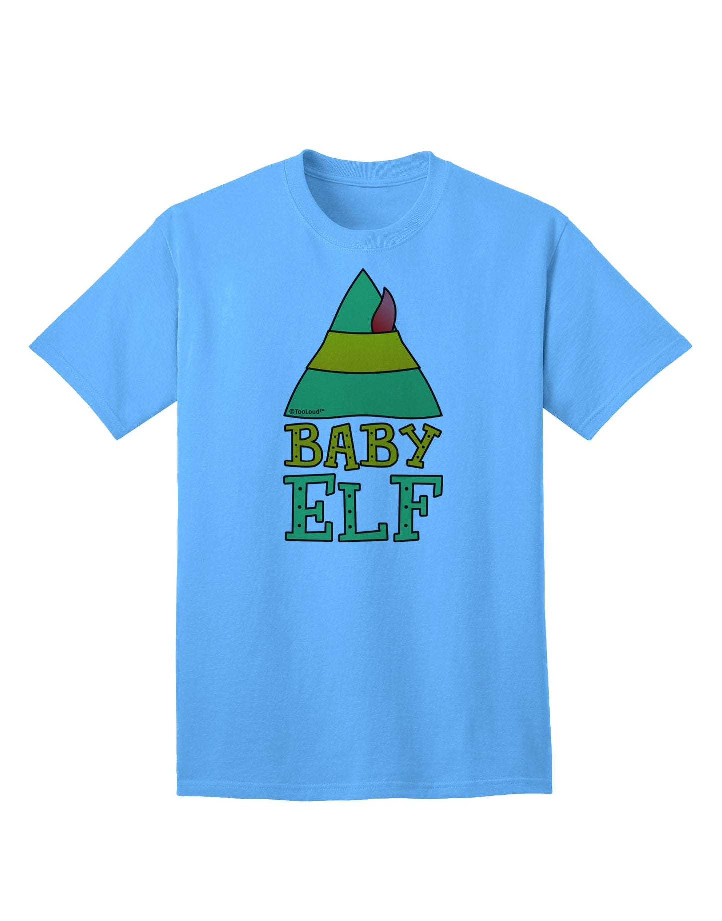 Festive Christmas Ensemble: Elf Family - Baby Elf Adult T-Shirt by TooLoud-Mens T-shirts-TooLoud-Aquatic-Blue-Small-Davson Sales