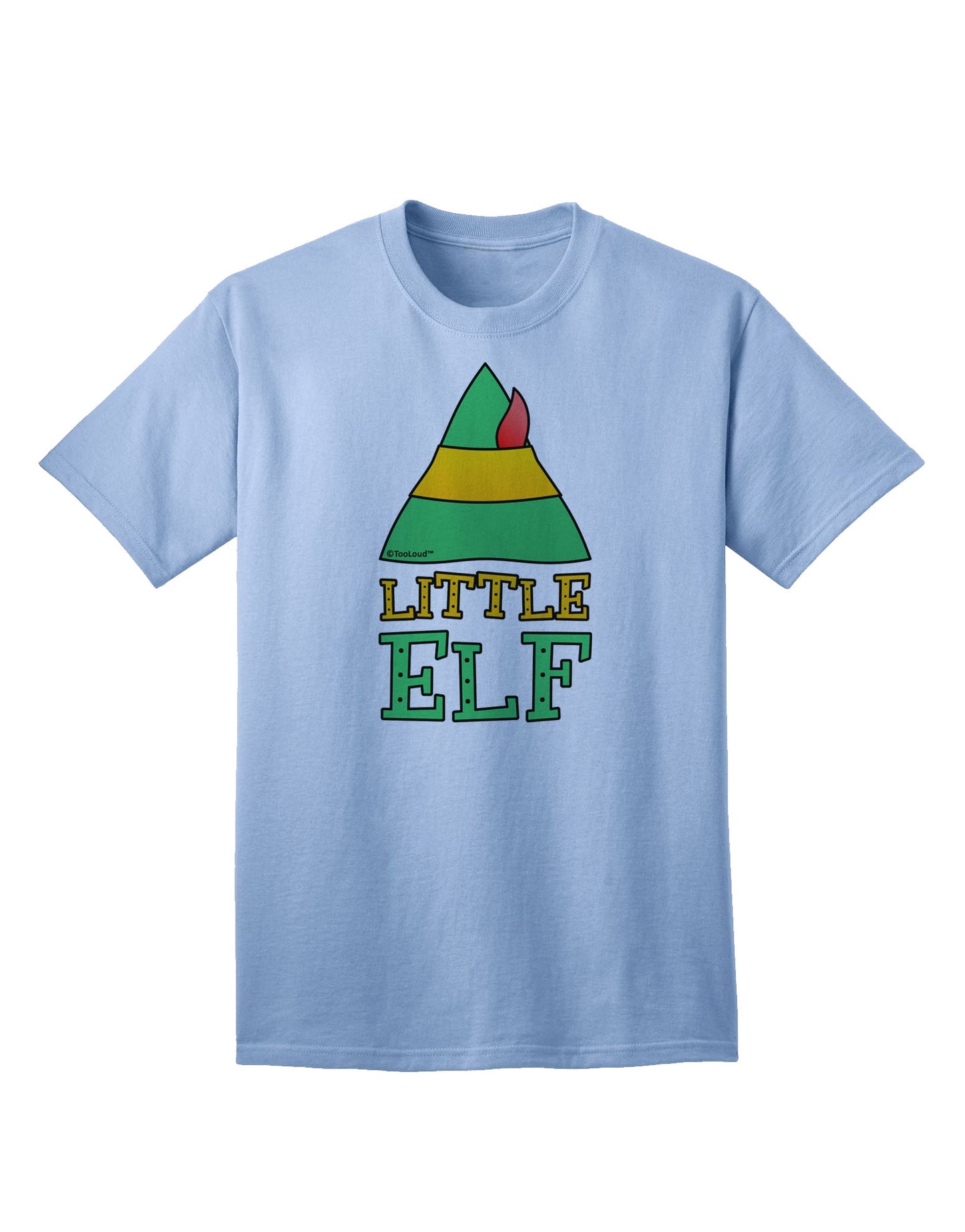 Festive Christmas Ensemble: Elf Family - Little Elf Adult T-Shirt by TooLoud-Mens T-shirts-TooLoud-Light-Blue-Small-Davson Sales