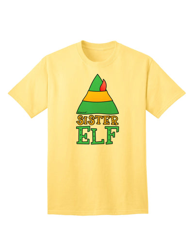 Festive Christmas Ensemble: Sister Elf Adult T-Shirt with Coordinated Elf Family Design-Mens T-shirts-TooLoud-Yellow-Small-Davson Sales