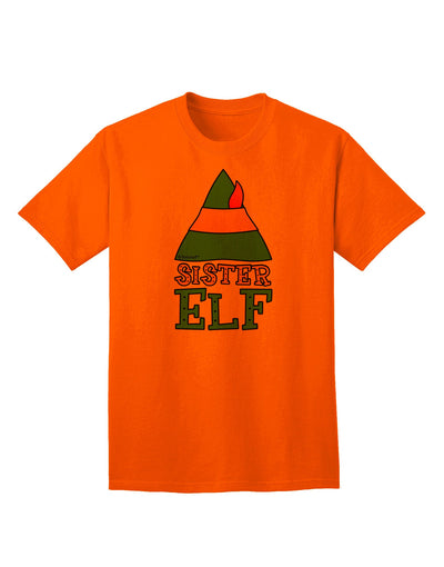 Festive Christmas Ensemble: Sister Elf Adult T-Shirt with Coordinated Elf Family Design-Mens T-shirts-TooLoud-Orange-Small-Davson Sales