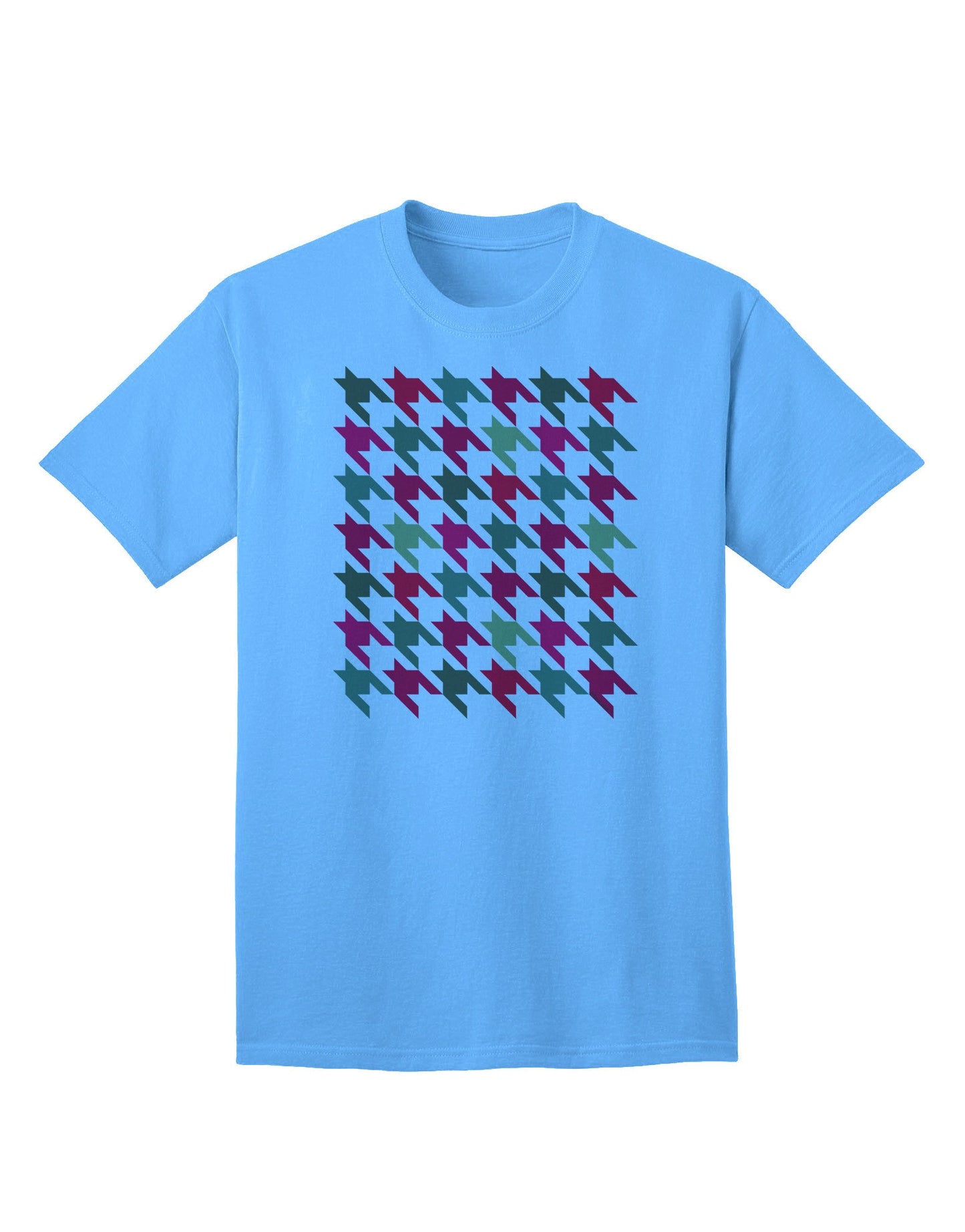 Festive Christmas Red and Green Houndstooth Adult T-Shirt - A Holiday Essential-Mens T-shirts-TooLoud-Aquatic-Blue-Small-Davson Sales