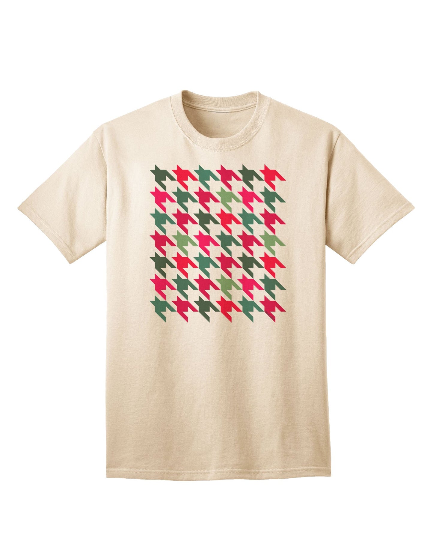 Festive Christmas Red and Green Houndstooth Adult T-Shirt - A Holiday Essential-Mens T-shirts-TooLoud-Natural-Small-Davson Sales
