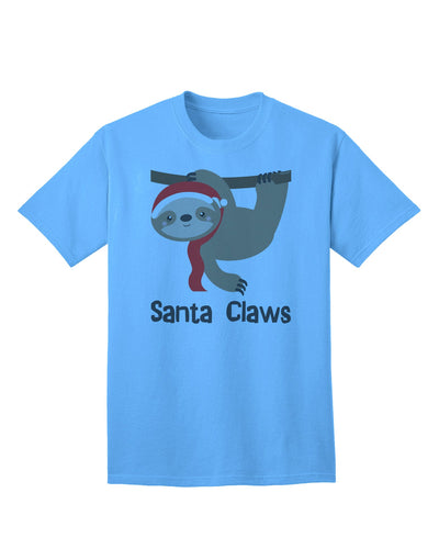 Festive Christmas Sloth - Santa Claws Adult T-Shirt by TooLoud-Mens T-shirts-TooLoud-Aquatic-Blue-Small-Davson Sales