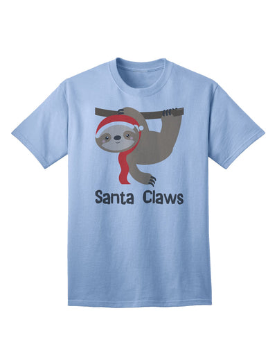 Festive Christmas Sloth - Santa Claws Adult T-Shirt by TooLoud-Mens T-shirts-TooLoud-Light-Blue-Small-Davson Sales