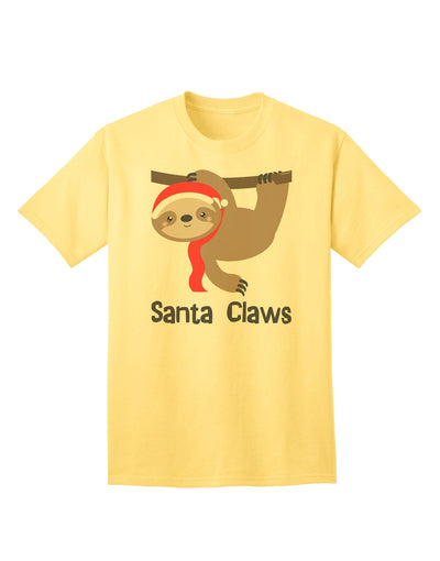 Festive Christmas Sloth - Santa Claws Adult T-Shirt by TooLoud-Mens T-shirts-TooLoud-Yellow-Small-Davson Sales