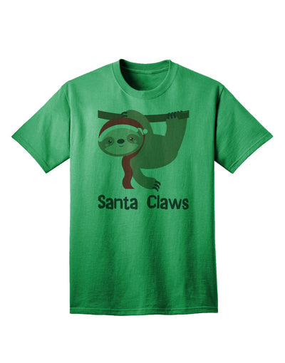 Festive Christmas Sloth - Santa Claws Adult T-Shirt by TooLoud-Mens T-shirts-TooLoud-Kelly-Green-Small-Davson Sales