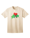 Festive Christmas-themed Adult T-Shirt with Holly Design-Mens T-shirts-TooLoud-Natural-Small-Davson Sales