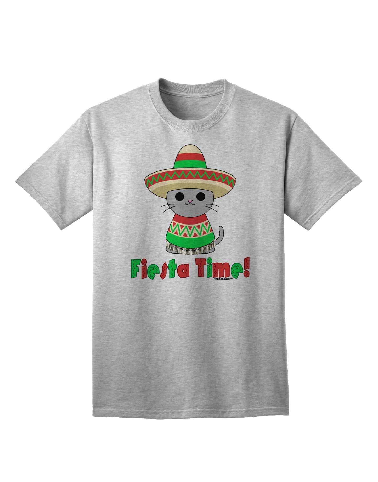 Festive Delight - Adorable Sombrero Cat Adult T-Shirt by TooLoud-Mens T-shirts-TooLoud-AshGray-Small-Davson Sales