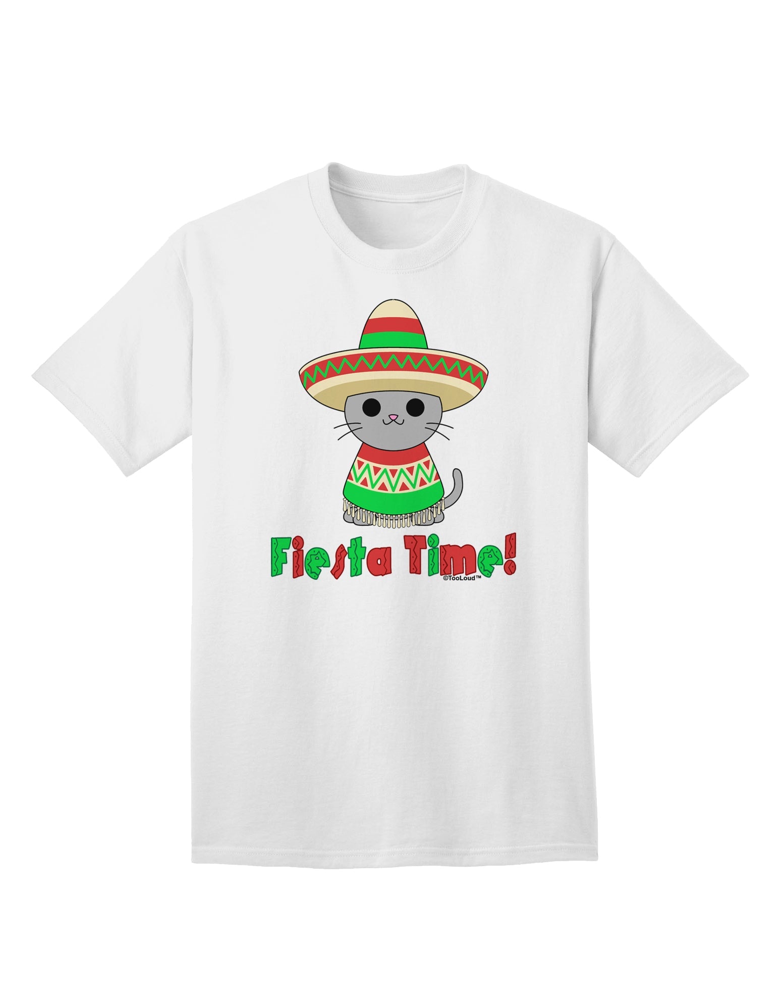Festive Delight - Adorable Sombrero Cat Adult T-Shirt by TooLoud-Mens T-shirts-TooLoud-White-Small-Davson Sales