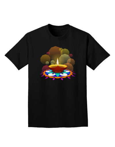 Festive Diya and Rangoli Adult Dark T-Shirt-Mens T-Shirt-TooLoud-Black-Small-Davson Sales