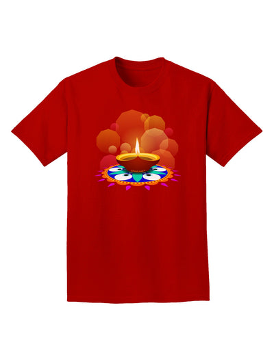 Festive Diya and Rangoli Adult Dark T-Shirt-Mens T-Shirt-TooLoud-Red-Small-Davson Sales