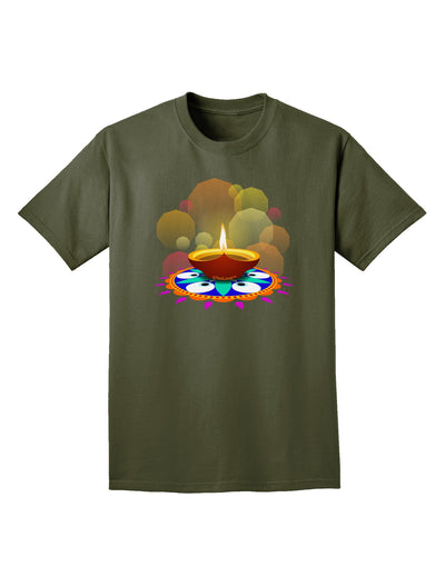 Festive Diya and Rangoli Adult Dark T-Shirt-Mens T-Shirt-TooLoud-Military-Green-Small-Davson Sales