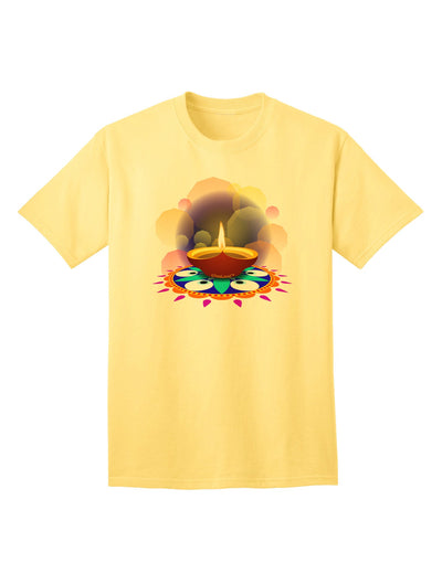 Festive Diya and Rangoli Adult T-Shirt-Mens T-Shirt-TooLoud-Yellow-Small-Davson Sales