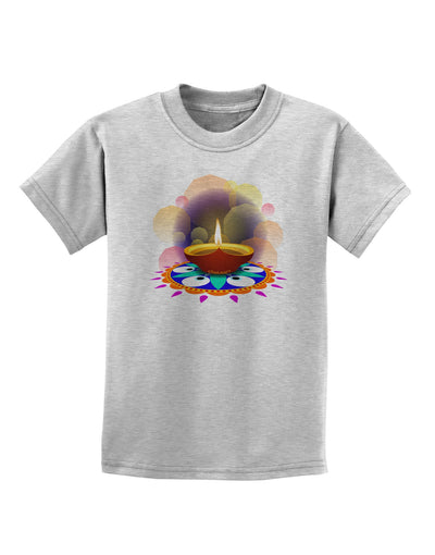 Festive Diya and Rangoli Childrens T-Shirt-Childrens T-Shirt-TooLoud-AshGray-X-Small-Davson Sales