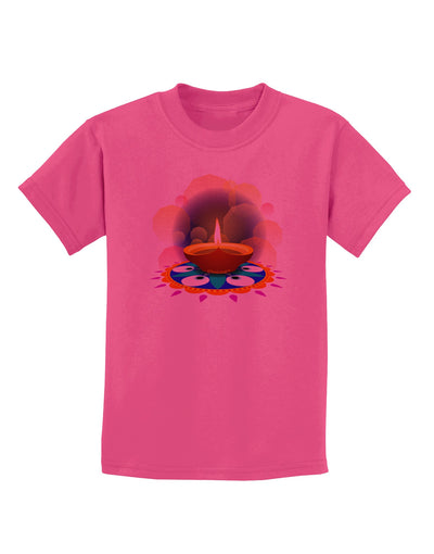 Festive Diya and Rangoli Childrens T-Shirt-Childrens T-Shirt-TooLoud-Sangria-X-Small-Davson Sales