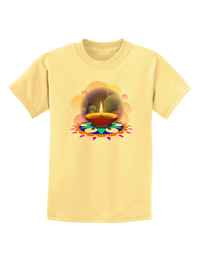 Festive Diya and Rangoli Childrens T-Shirt-Childrens T-Shirt-TooLoud-Daffodil-Yellow-X-Small-Davson Sales