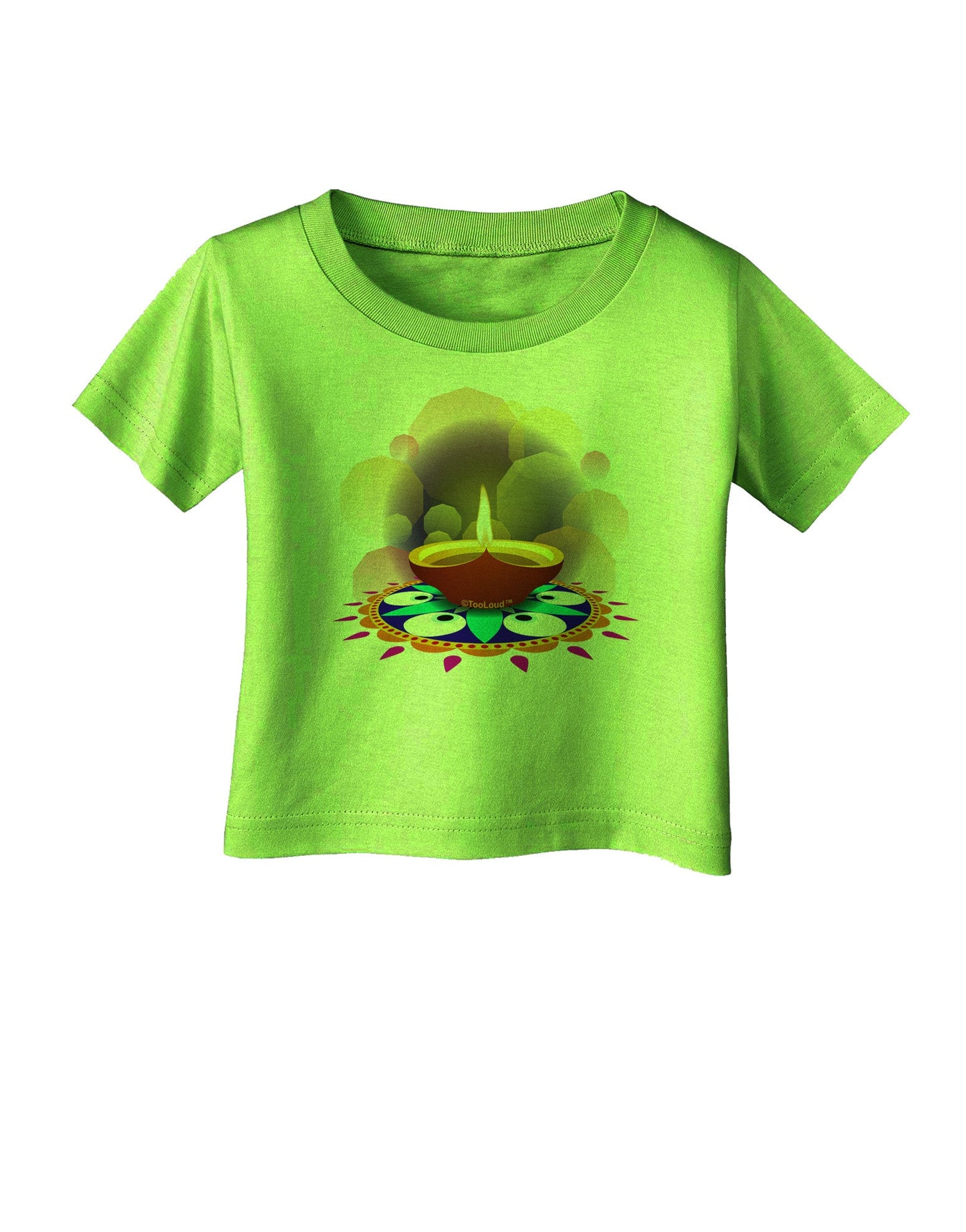 Festive Diya and Rangoli Infant T-Shirt-Infant T-Shirt-TooLoud-Lime-Green-06-Months-Davson Sales