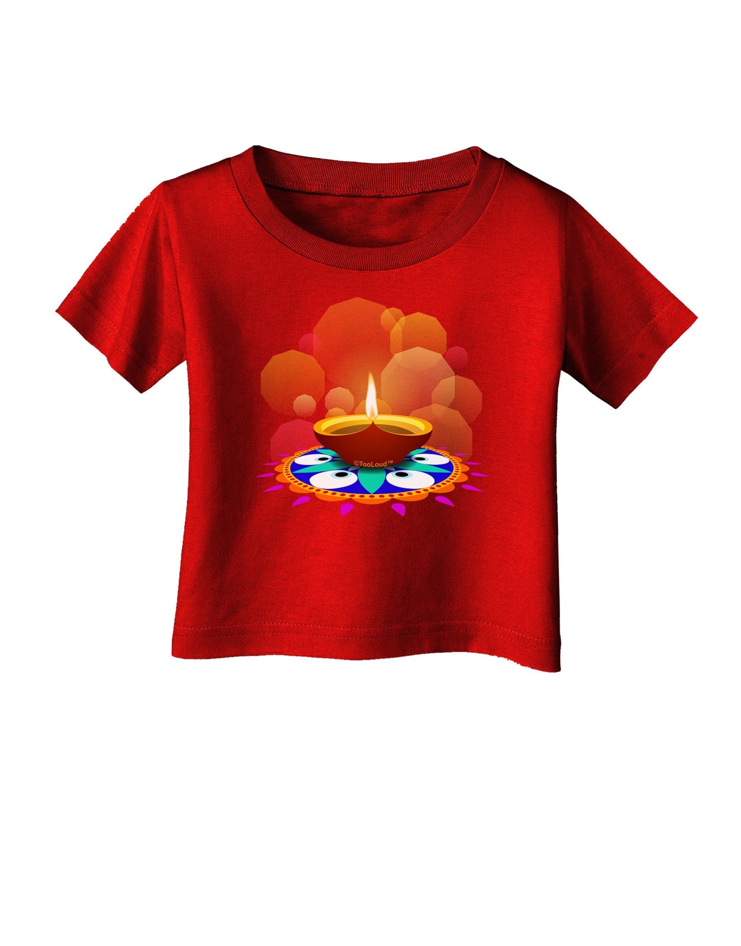 Festive Diya and Rangoli Infant T-Shirt Dark by-Infant T-Shirt-TooLoud-Red-06-Months-Davson Sales