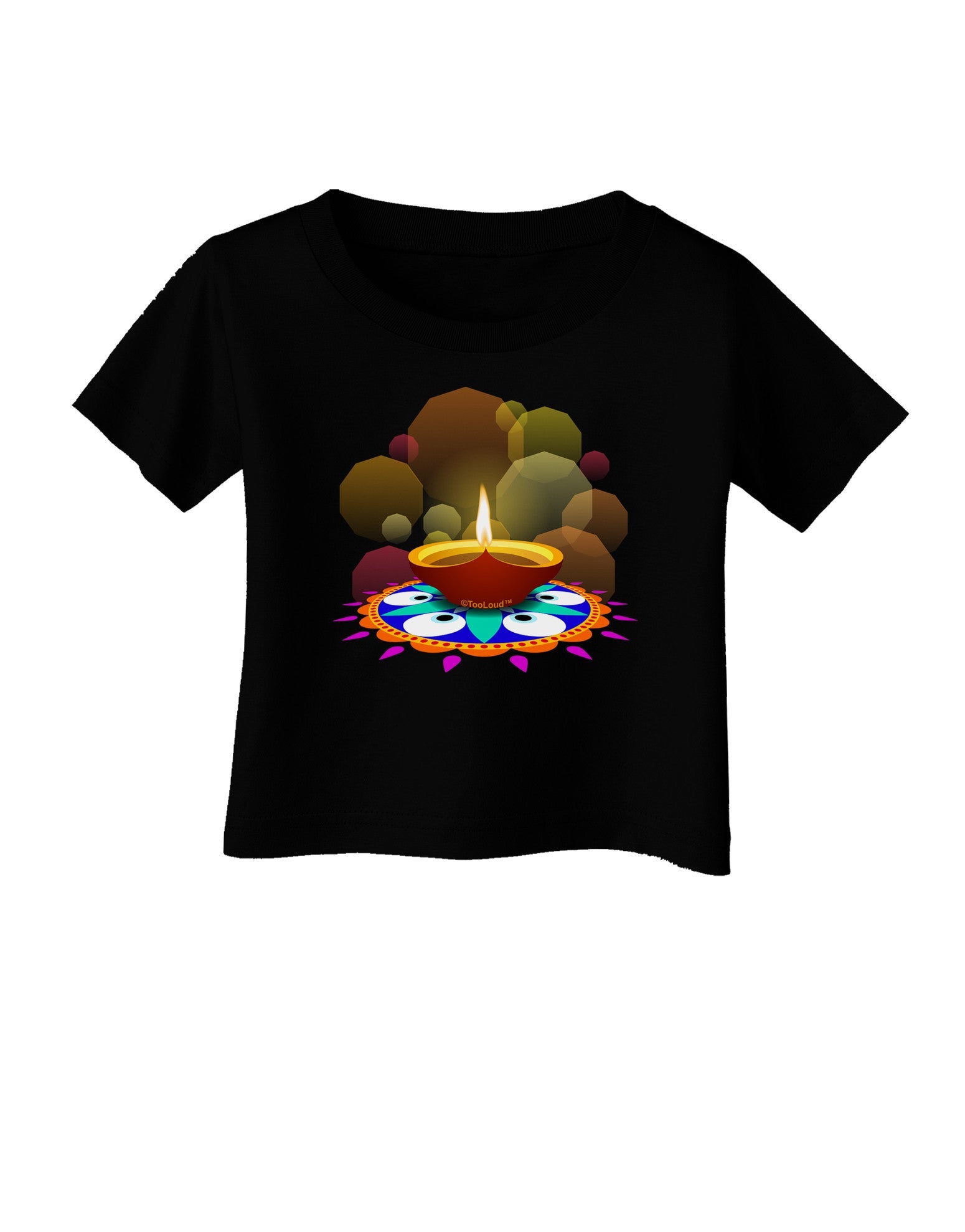 Festive Diya and Rangoli Infant T-Shirt Dark by-Infant T-Shirt-TooLoud-Black-06-Months-Davson Sales