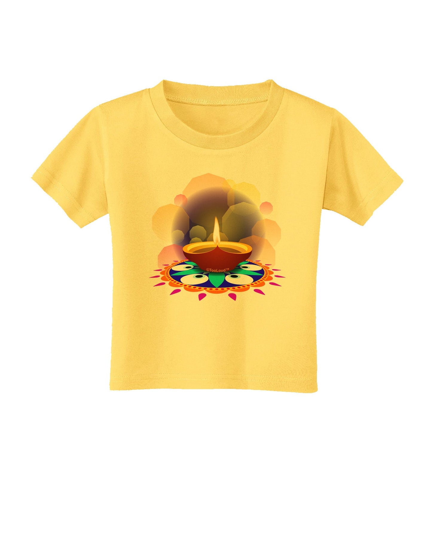 Festive Diya and Rangoli Toddler T-Shirt-Toddler T-Shirt-TooLoud-Yellow-2T-Davson Sales